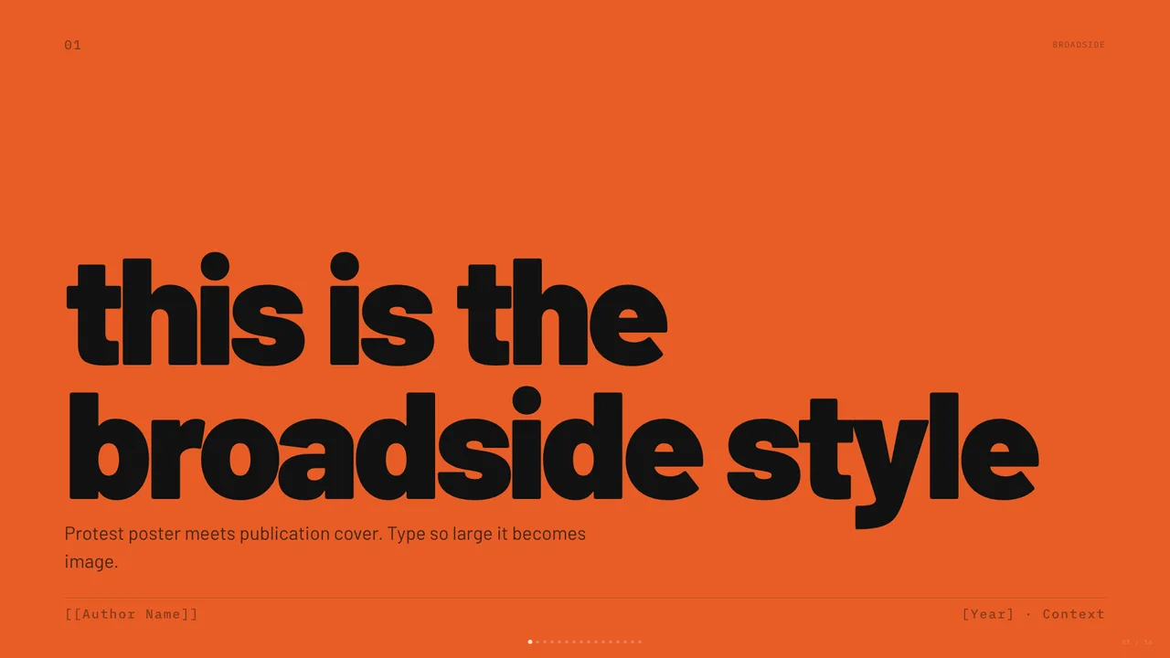 Broadside slide preview