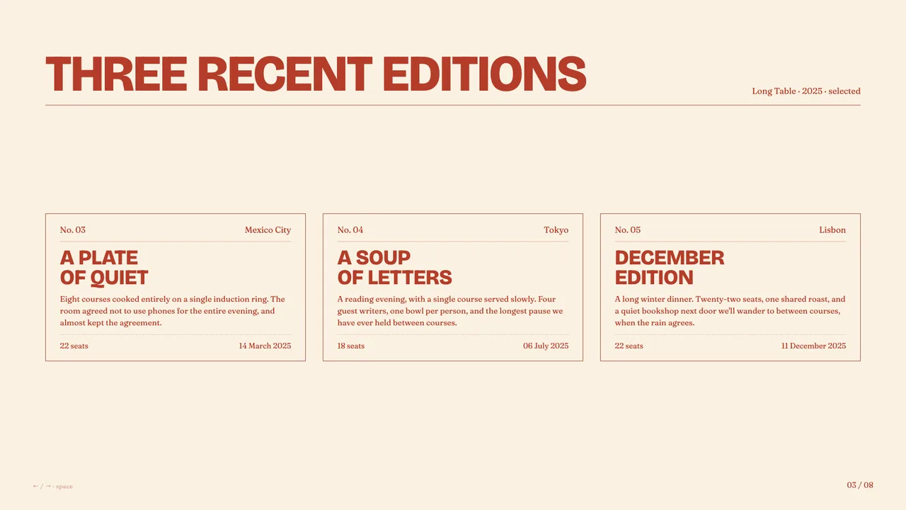 Long Table slide preview