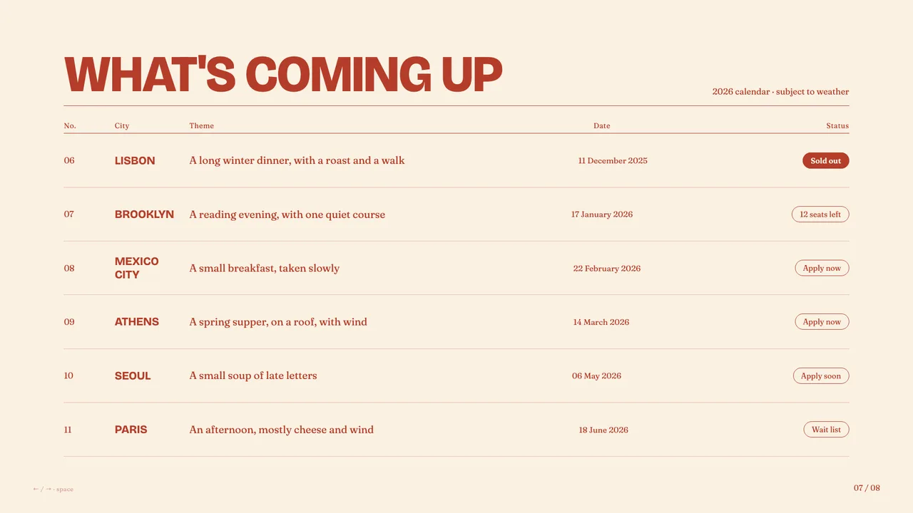 Long Table slide preview